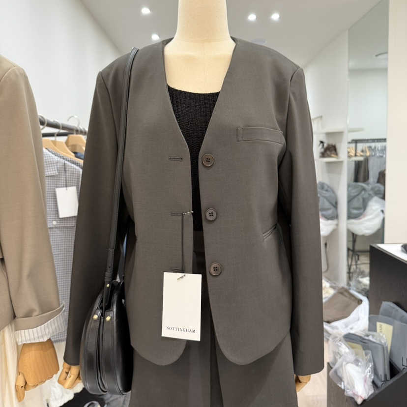 NOTTINGHAM東大門㊣實拍女裝新品職業時尚25秋冬推薦熱賣夾克NOTTINGHAM夾克圖色2
