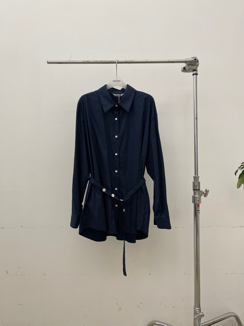 ATMOSPHERE韓國代購㊣女士新品推薦休閑人氣襯衫蕾絲衫含腰帶ATMOSPHERE/BLING襯衫/蕾絲衫圖色2