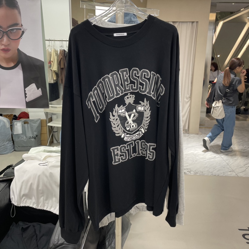 TOPDRESSING韓國直郵㊣女裝新品職業推薦25秋冬熱賣長袖T恤TOPDRESSING長袖T恤圖色2