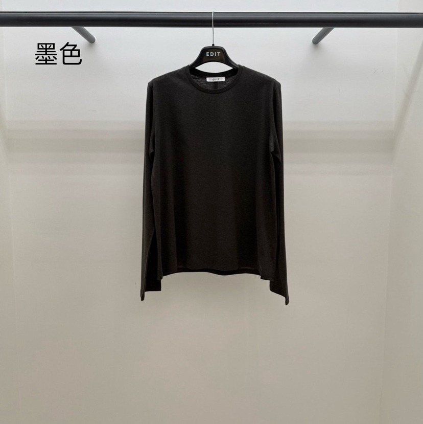 EDIT東大門㊣實拍女士新款時尚休閑人氣25秋冬職業熱賣長袖T恤EDIT長袖T恤圖色2