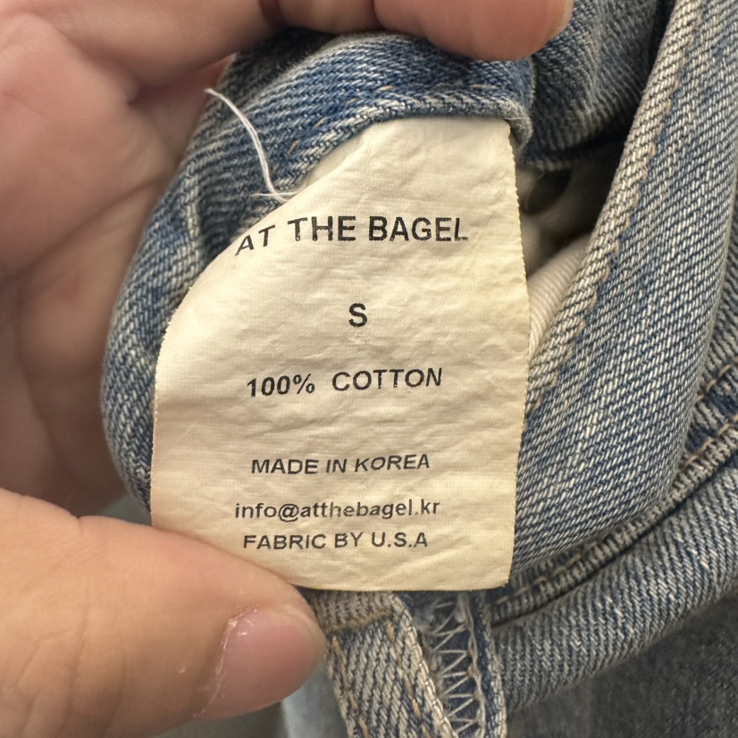 AT THE BAGEL韓國代購㊣女裝新款休閑推薦25秋冬職業牛仔褲AT THE BAGEL牛仔褲