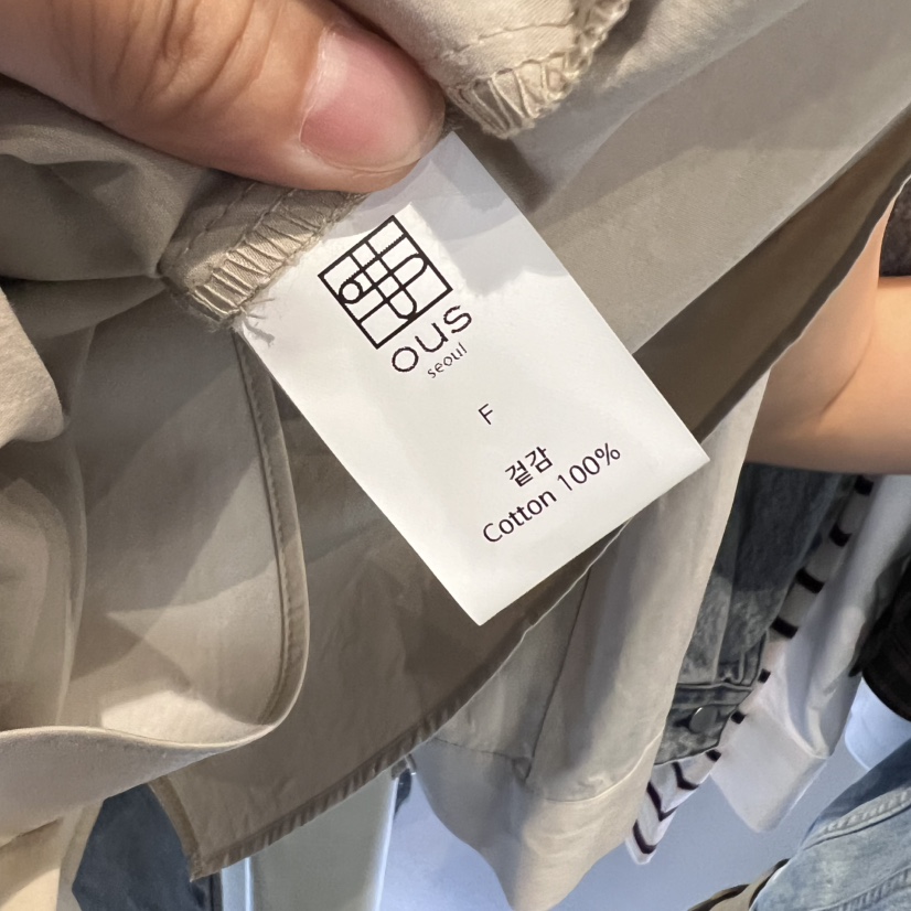 OUS/INCH-L東大門㊣實拍女士新品真品25秋冬襯衫蕾絲衫口袋OUS/INCH襯衫/蕾絲衫
