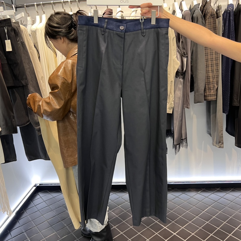 OUS/INCH-L東大門㊣代購女士新款時尚推薦真品休閑褲人字形OUS/INCH休閑褲圖色2