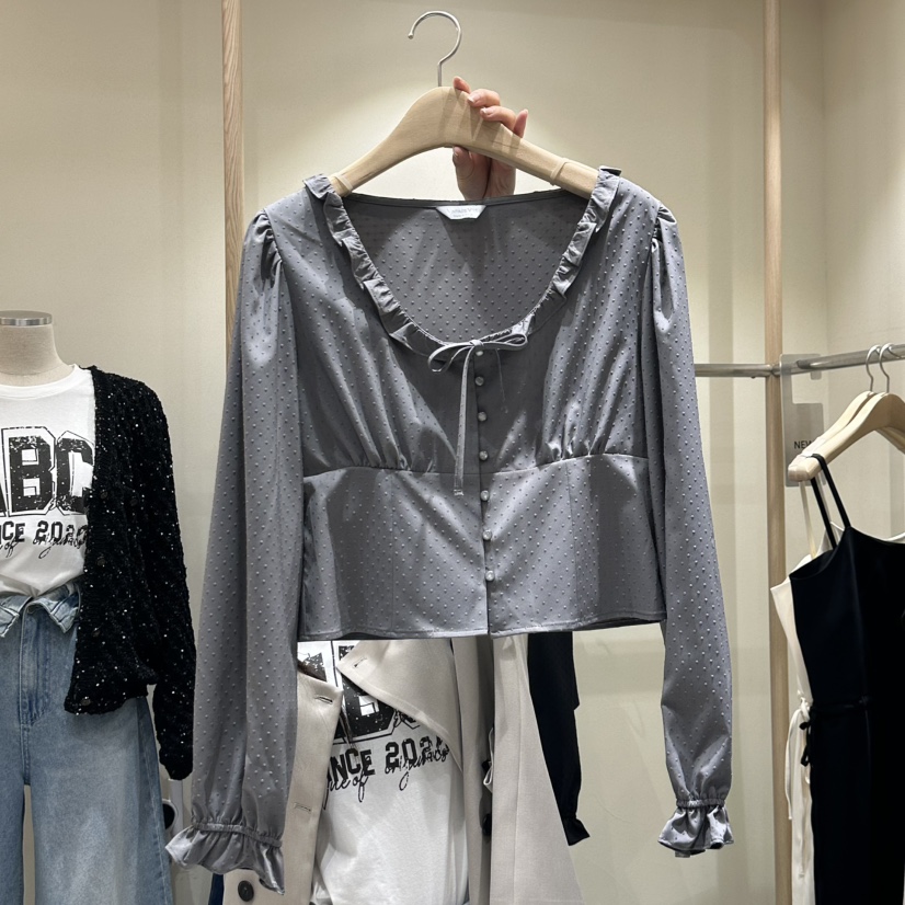VINTAGE VIBE東大門㊣實拍女士新款推薦真品25秋冬襯衫蕾絲衫VINTAGE VIBE襯衫/蕾絲衫圖色2
