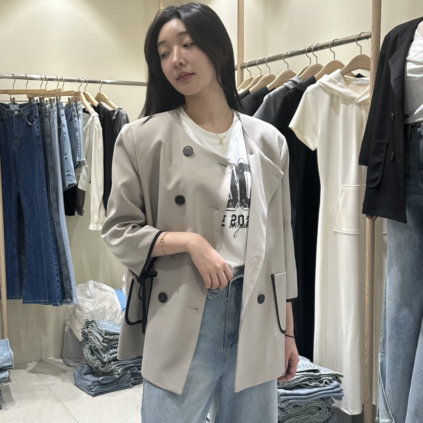 VINTAGE VIBE東大門㊣代購女裝新品時尚25秋冬休閑職業夾克VINTAGE VIBE夾克