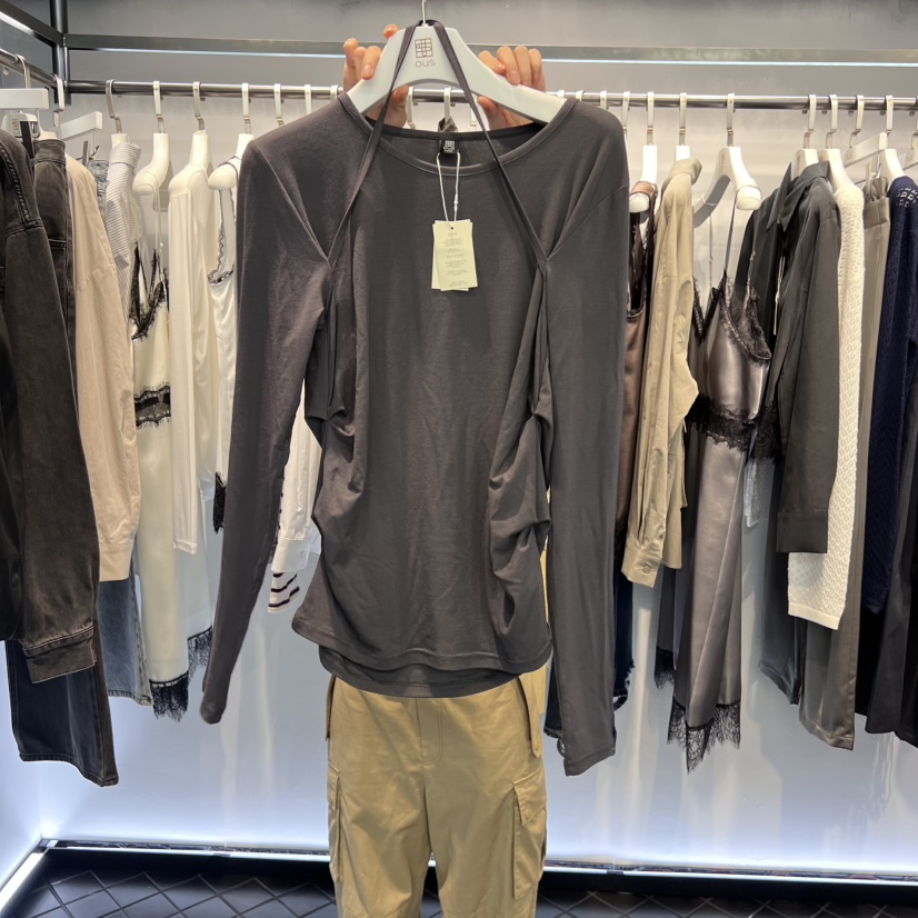 OUS/INCH-L韓國代購㊣女裝新品推薦職業人氣真品休閑長袖T恤OUS/INCH長袖T恤圖色2