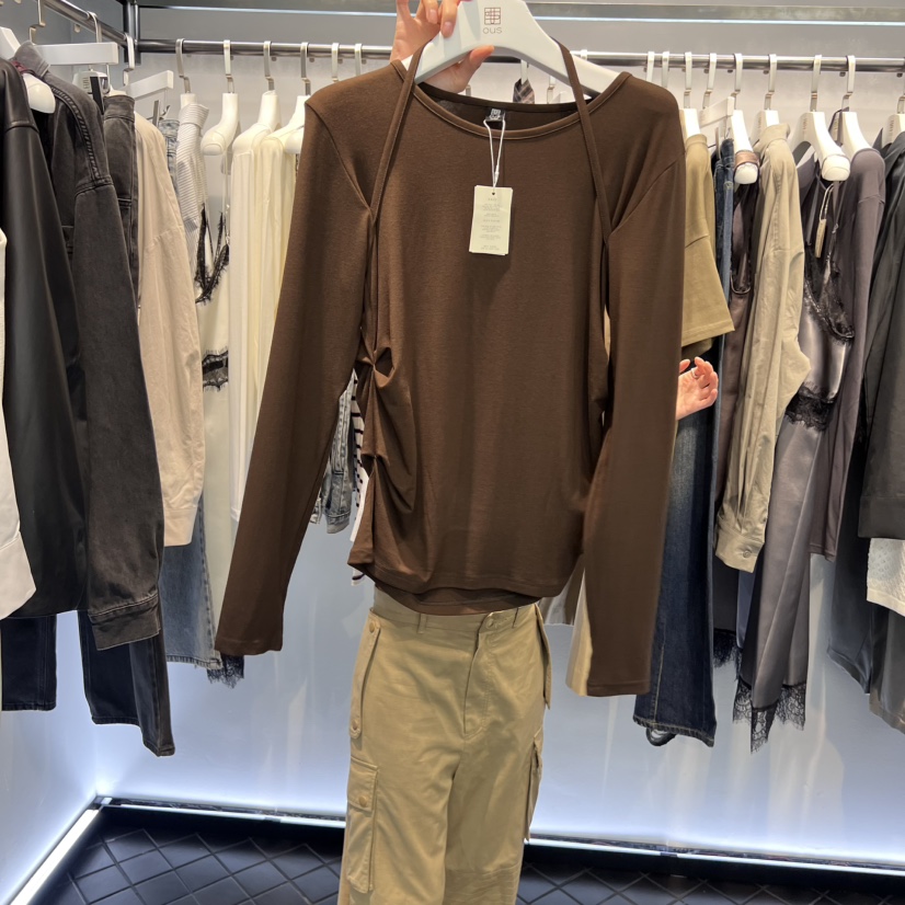 OUS/INCH-L韓國代購㊣女裝新品推薦職業人氣真品休閑長袖T恤OUS/INCH長袖T恤圖色4