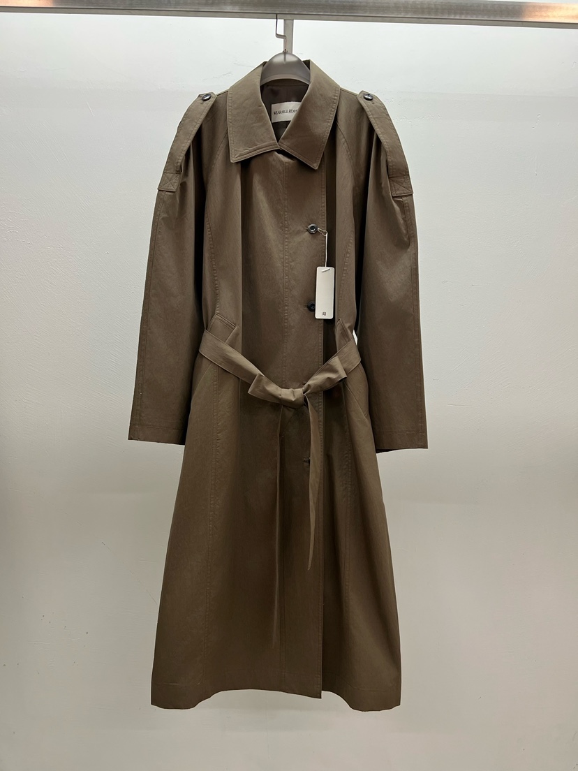 WEARABLE-L東大門㊣實拍女裝新品時尚熱賣人氣長款風衣含腰帶WEARABLE長款風衣圖色2