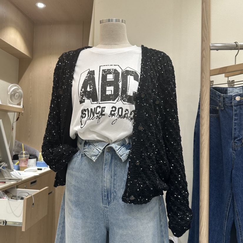 VINTAGE VIBE韓國代購㊣女士新品職業休閑25秋冬針織衫開衫VINTAGE VIBE針織衫