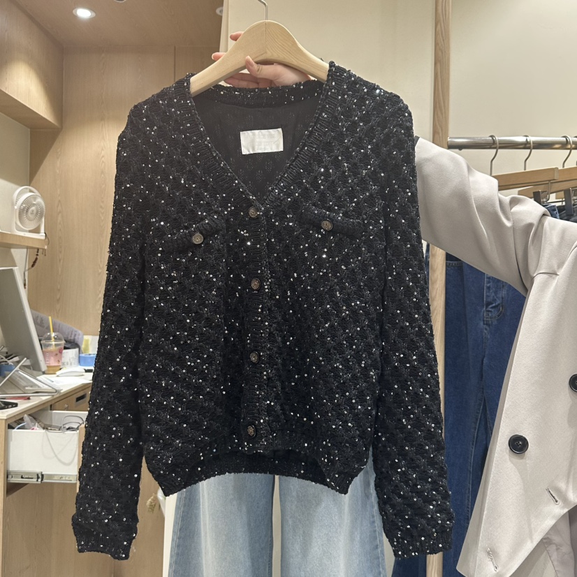 VINTAGE VIBE韓國代購㊣女士新品職業休閑25秋冬針織衫開衫VINTAGE VIBE針織衫圖色2