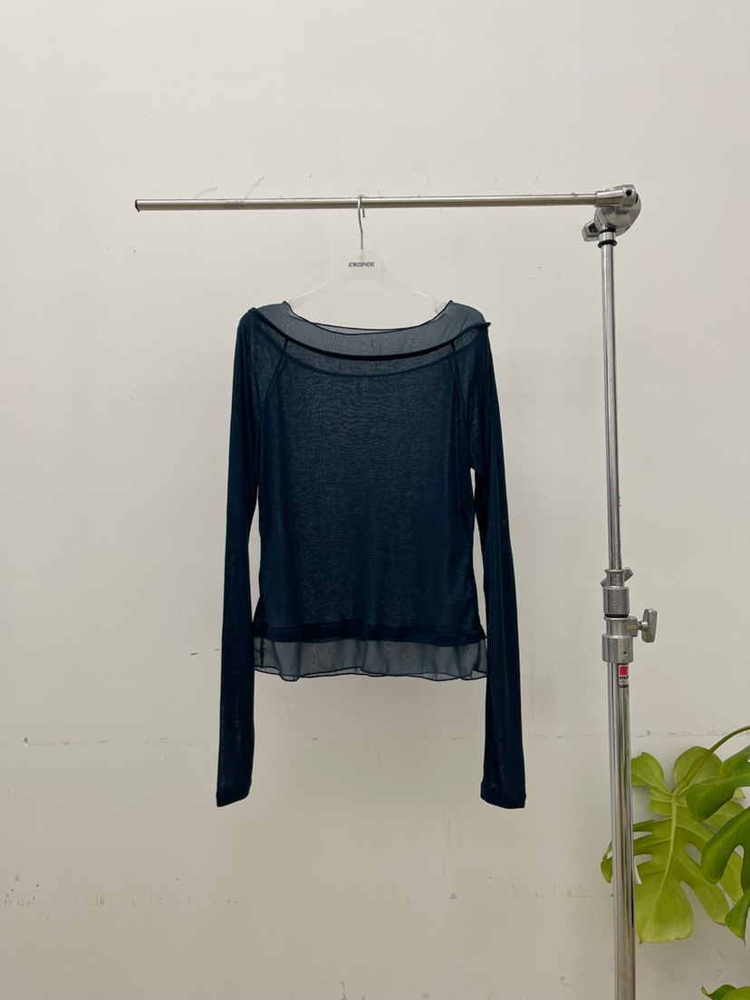 ATMOSPHERE東大門㊣實拍女裝新品休閑人氣25秋冬長袖T恤雪紡ATMOSPHERE/BLING長袖T恤圖色3