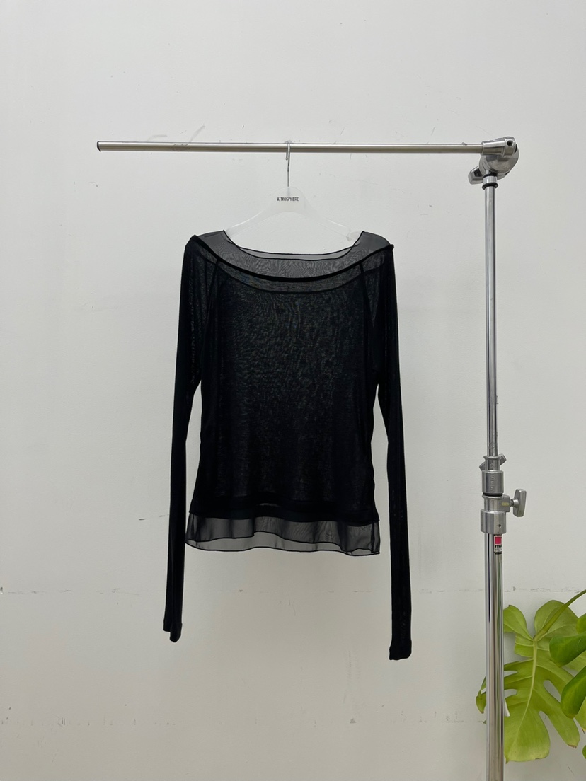 ATMOSPHERE東大門㊣實拍女裝新品休閑人氣25秋冬長袖T恤雪紡ATMOSPHERE/BLING長袖T恤圖色5