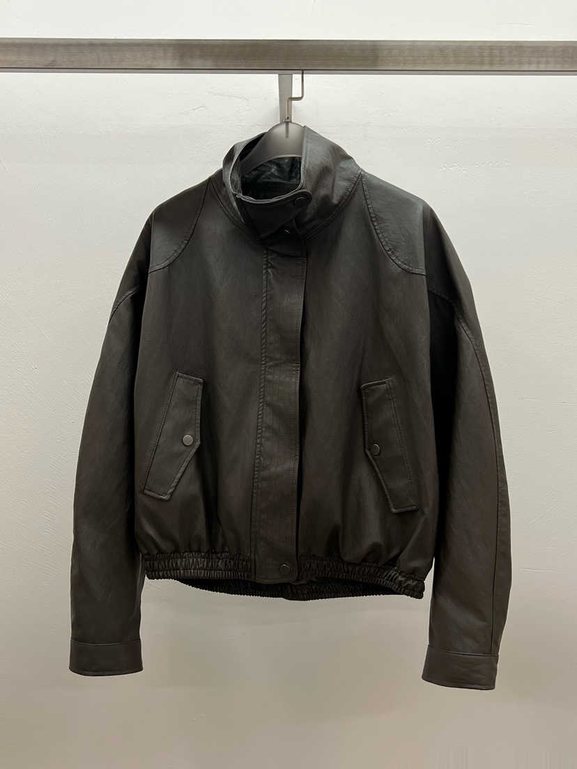 WEARABLE-L東大門㊣實拍女士新品推薦25秋冬休閑熱賣夾克皮革WEARABLE夾克圖色1