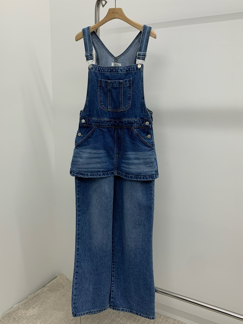 LOVE MY SANTA東大門㊣代購女士新品25秋冬推薦真品背帶褲Santa/LOVE MY SANTA背帶褲圖色1
