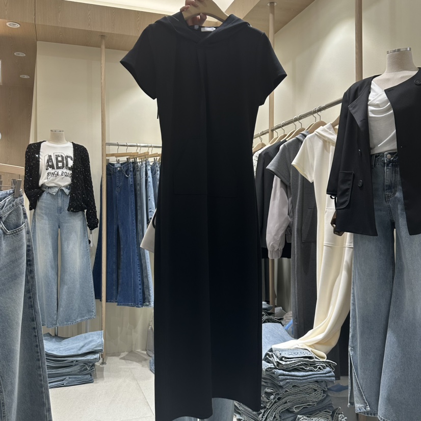 VINTAGE VIBE韓國代購㊣女裝新款25秋冬職業人氣連衣裙連帽VINTAGE VIBE連衣裙圖色2