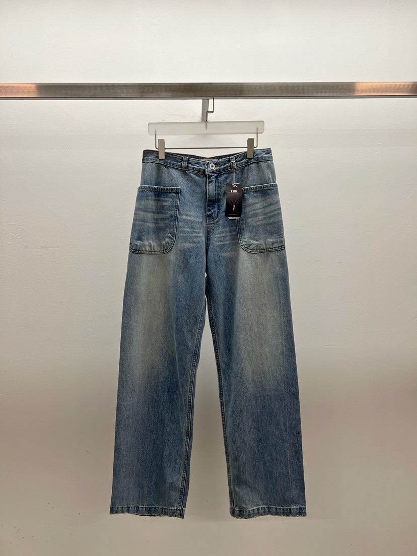 WEARABLE-L韓國代購㊣女士新款真品推薦25秋冬休閑人氣牛仔褲WEARABLE牛仔褲圖色1