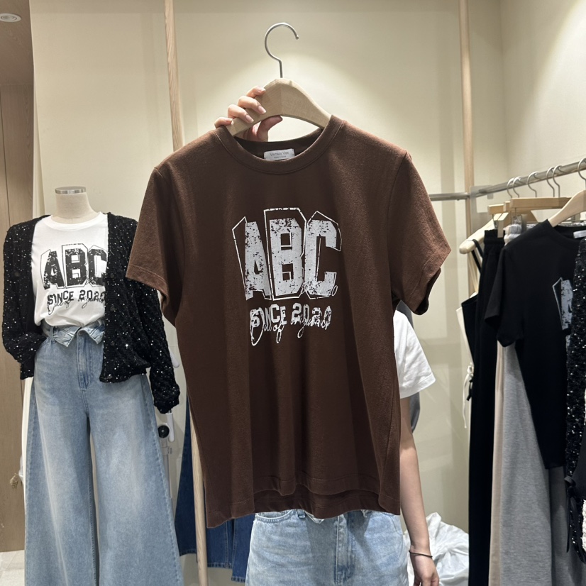 VINTAGE VIBE韓國直郵㊣女士新品真品人氣25秋冬休閑熱賣T恤VINTAGE VIBET恤圖色2