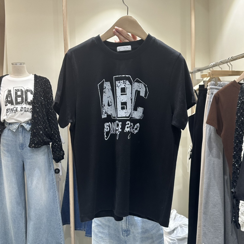 VINTAGE VIBE韓國直郵㊣女士新品真品人氣25秋冬休閑熱賣T恤VINTAGE VIBET恤圖色3