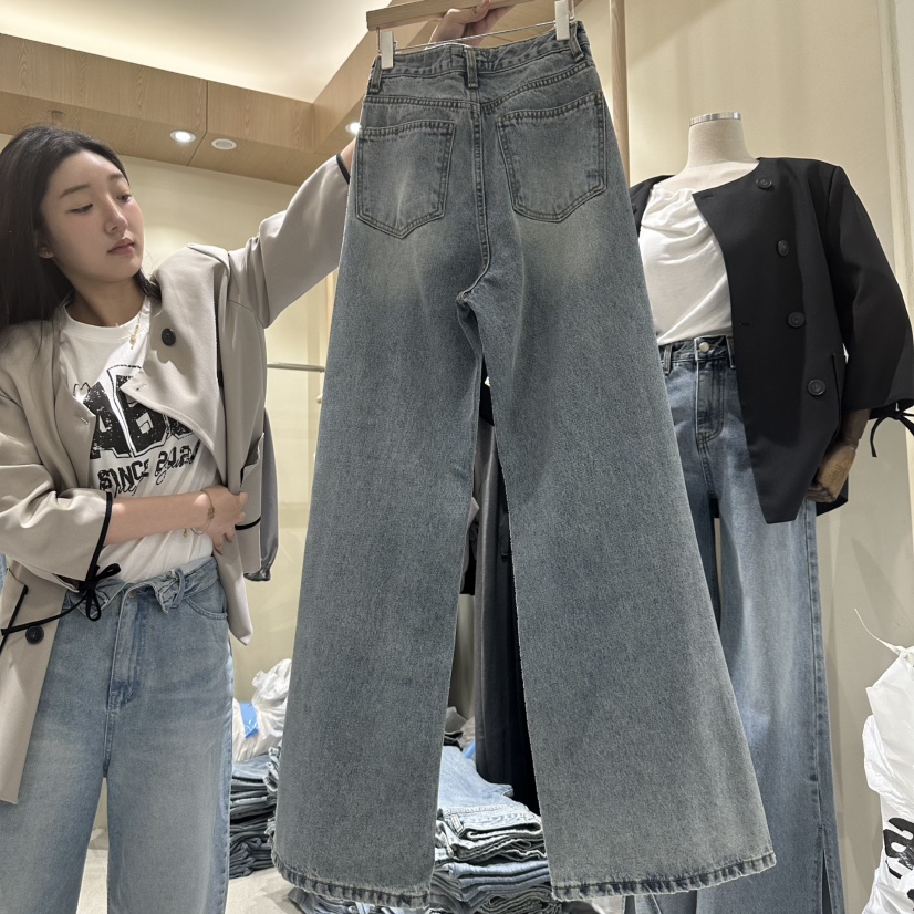 VINTAGE VIBE東大門㊣直郵女裝新品職業推薦休閑牛仔褲鏤空VINTAGE VIBE牛仔褲