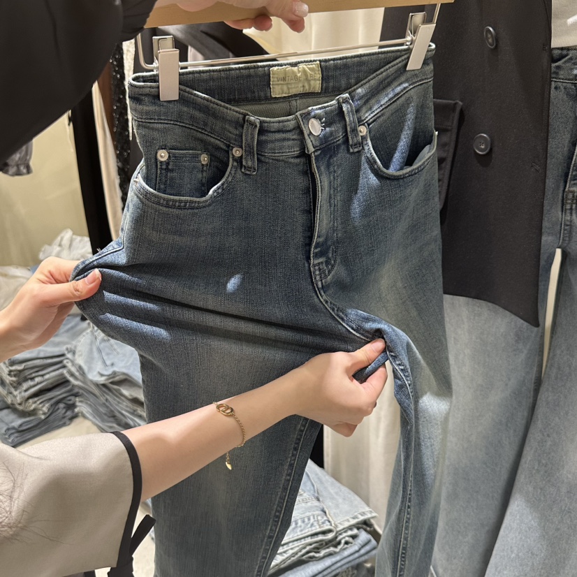 VINTAGE VIBE東大門㊣直郵女士新品25秋冬時尚職業真品牛仔褲VINTAGE VIBE牛仔褲