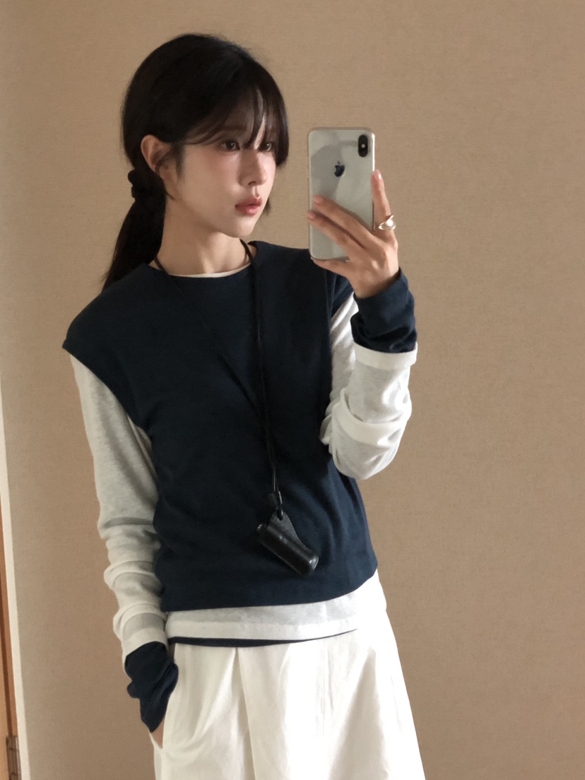 THE EYL東大門㊣代購女裝新品人氣休閑25秋冬職業真品長袖T恤THE EYL長袖T恤