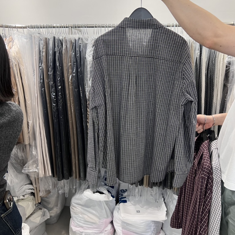 THE SECOND GROW韓國代購㊣女裝新品人氣職業襯衫蕾絲衫格紋THE SECOND GROW襯衫/蕾絲衫