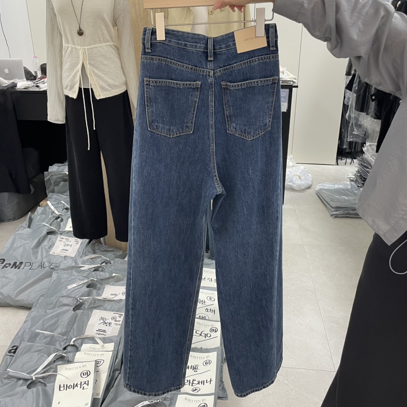 WRITTEN BY韓國直郵㊣女裝新品熱賣25秋冬真品人氣牛仔褲直筒WRITTEN BY牛仔褲