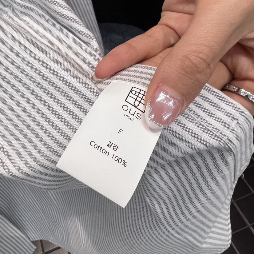 OUS/INCH-L東大門㊣實拍女裝新品時尚熱賣襯衫蕾絲衫紐扣OUS/INCH襯衫/蕾絲衫
