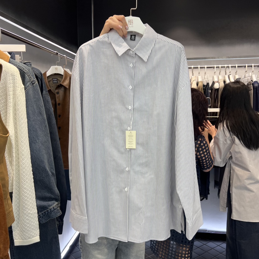 OUS/INCH-L東大門㊣實拍女裝新品時尚熱賣襯衫蕾絲衫紐扣OUS/INCH襯衫/蕾絲衫