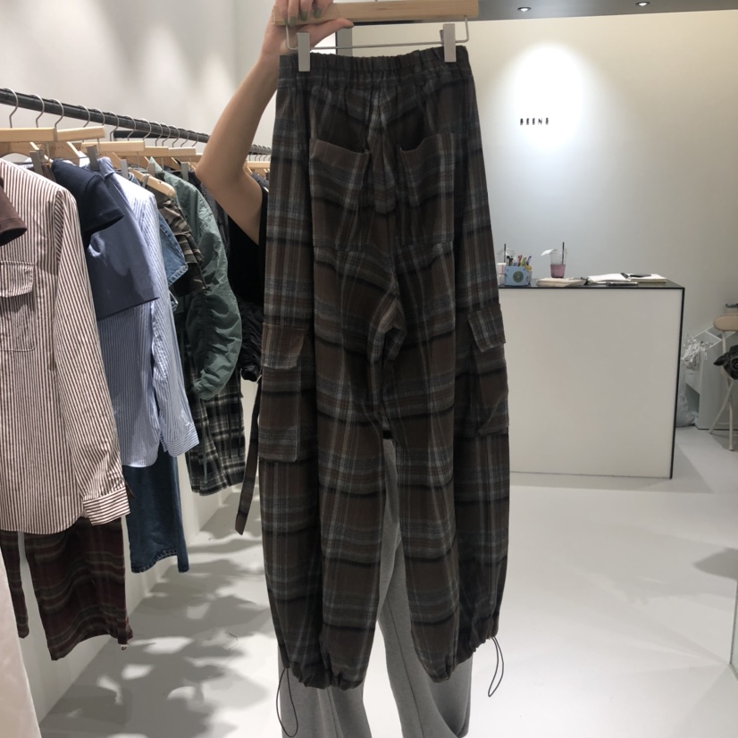 BAGUETTE韓國代購㊣女士新款休閑推薦人氣25秋冬休閑褲格紋BAGUETTE休閑褲