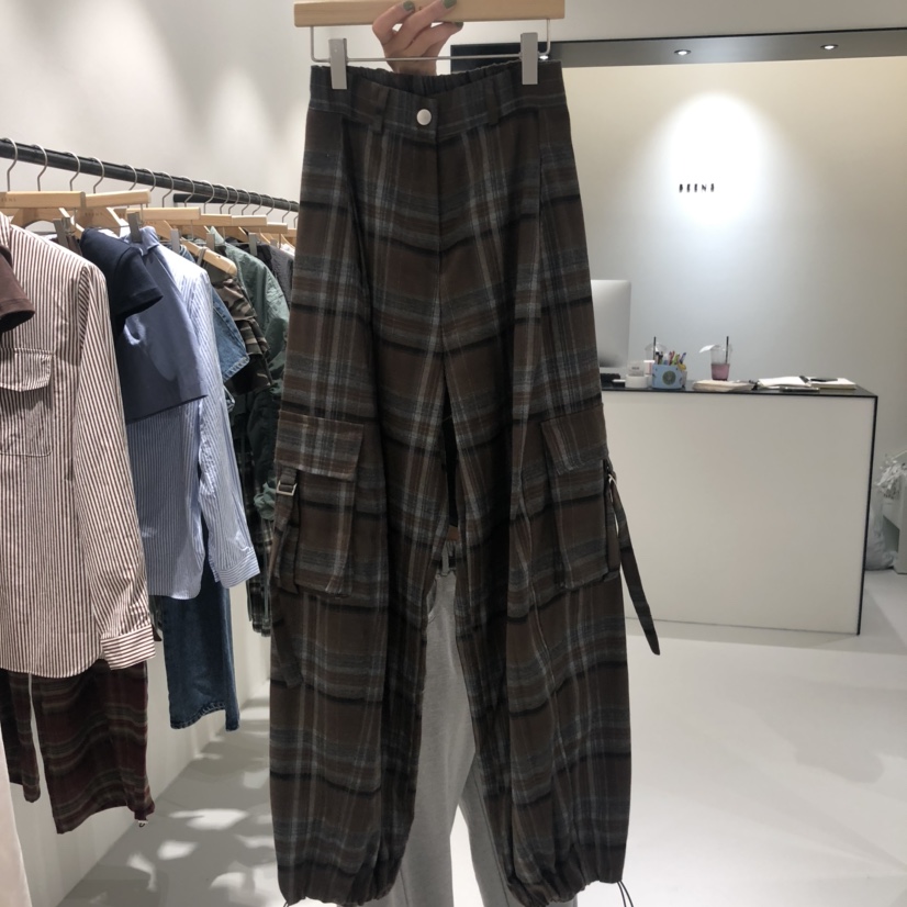 BAGUETTE韓國代購㊣女士新款休閑推薦人氣25秋冬休閑褲格紋BAGUETTE休閑褲圖色2
