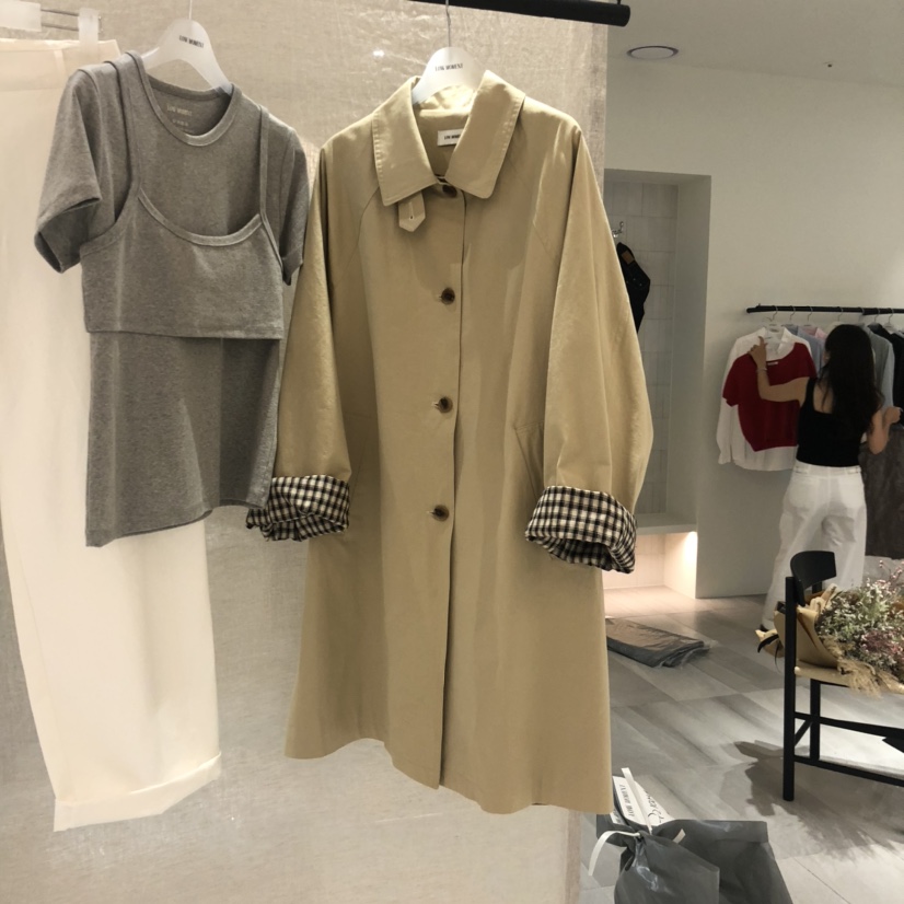 MAGNOLIA36-P韓國代購㊣女裝新品時尚熱賣休閑職業長款風衣MAGNOLIA36-P長款風衣