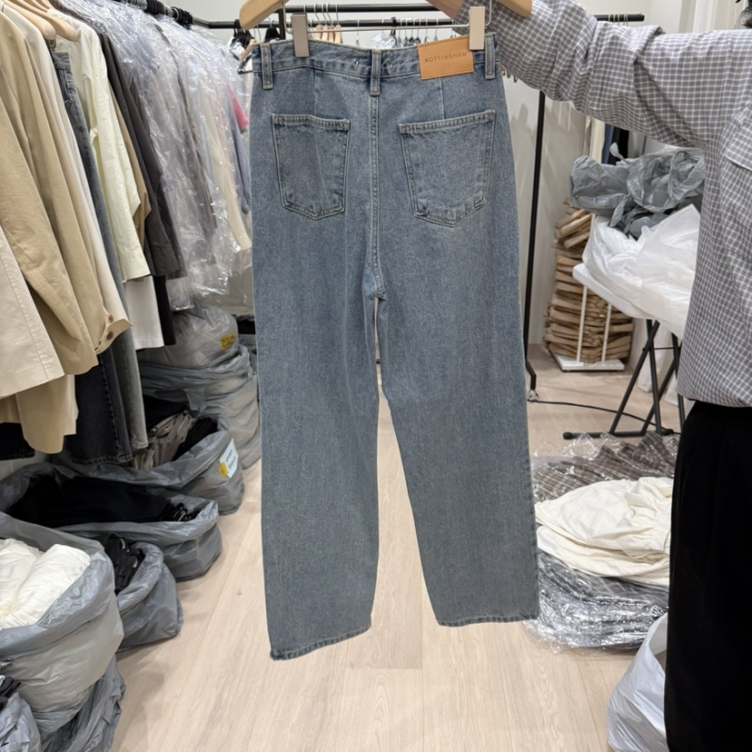 NOTTINGHAM韓國直郵㊣女裝新品25秋冬職業熱賣時尚真品牛仔褲NOTTINGHAM牛仔褲