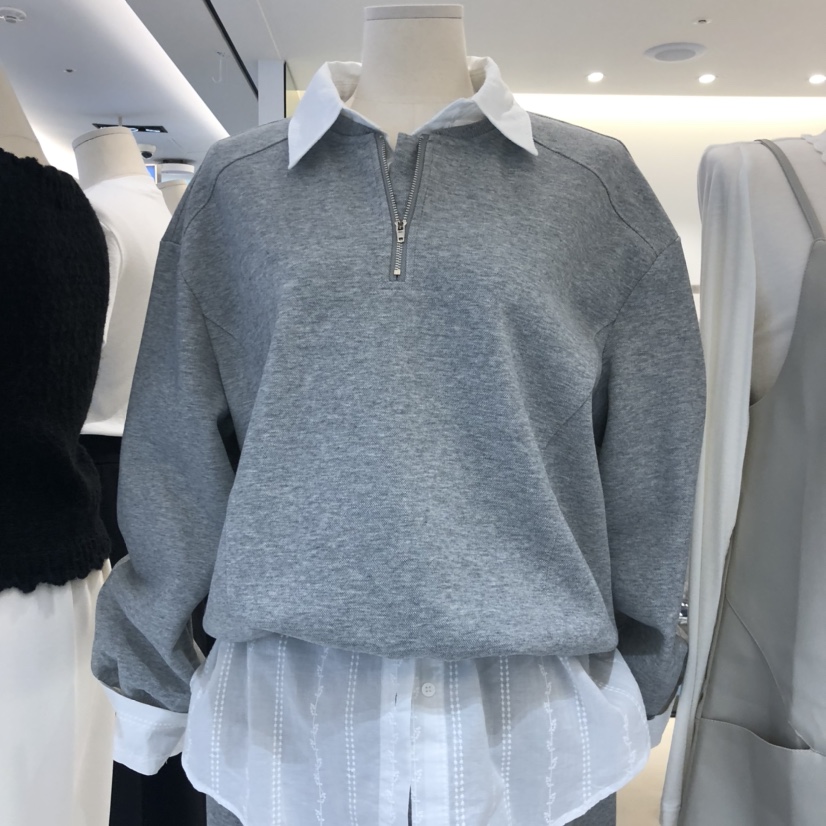RICH SISTER韓國直郵㊣女士新品人氣衛衣不含內搭拉鏈棉質圓領RICH SISTER衛衣圖色1