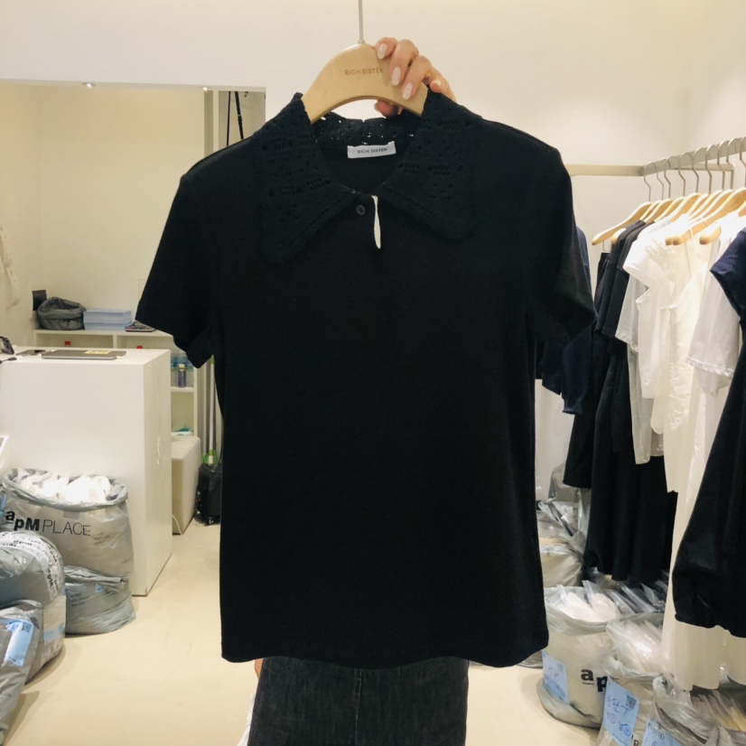 RICH SISTER東大門㊣直郵女士新品休閑真品職業時尚T恤刺繡RICH SISTERT恤圖色2