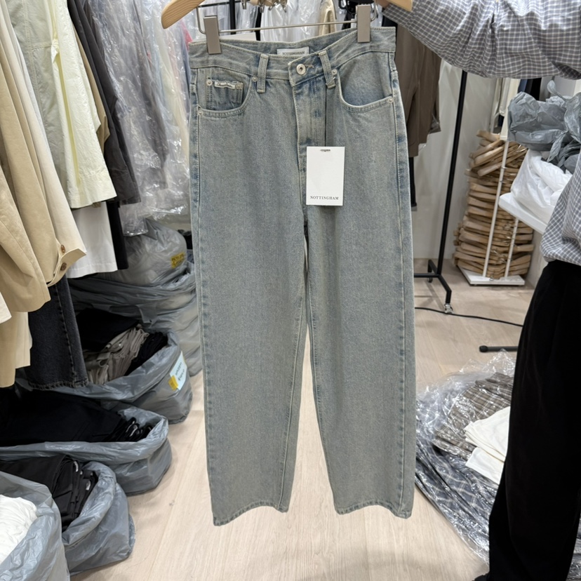 NOTTINGHAM東大門㊣實拍女裝新品推薦真品25秋冬牛仔褲柔軟NOTTINGHAM牛仔褲