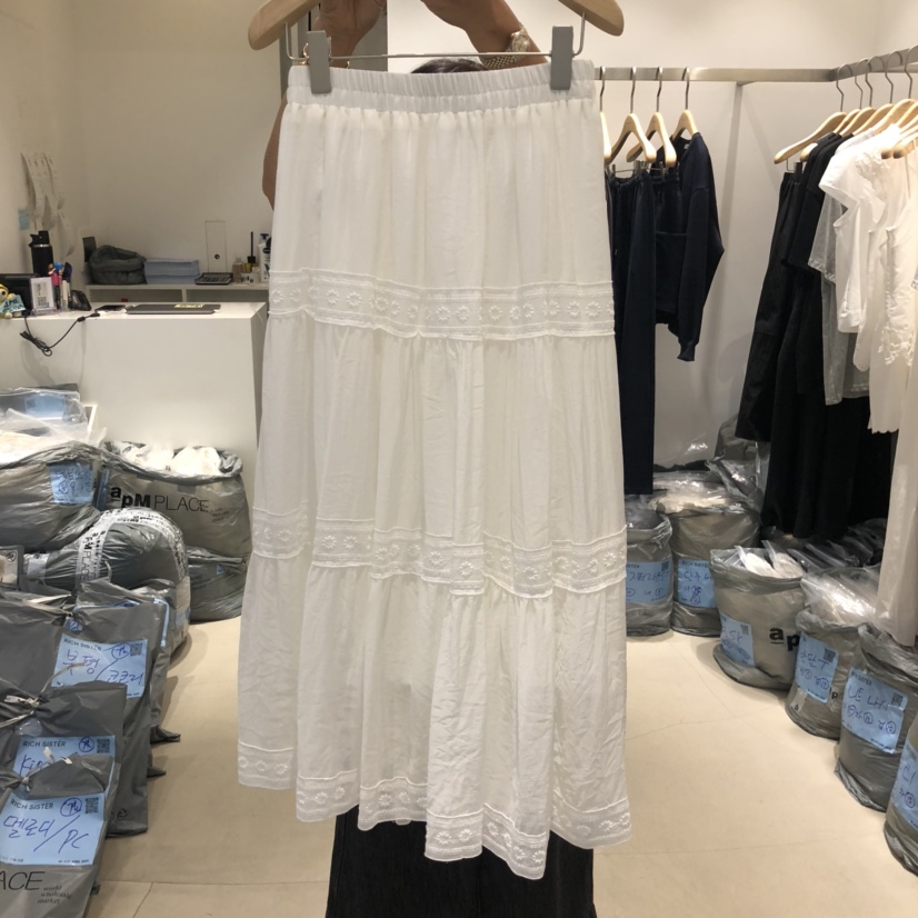 RICH SISTER韓國代購㊣女士新款時尚熱賣真品休閑長裙蕾絲RICH SISTER長裙