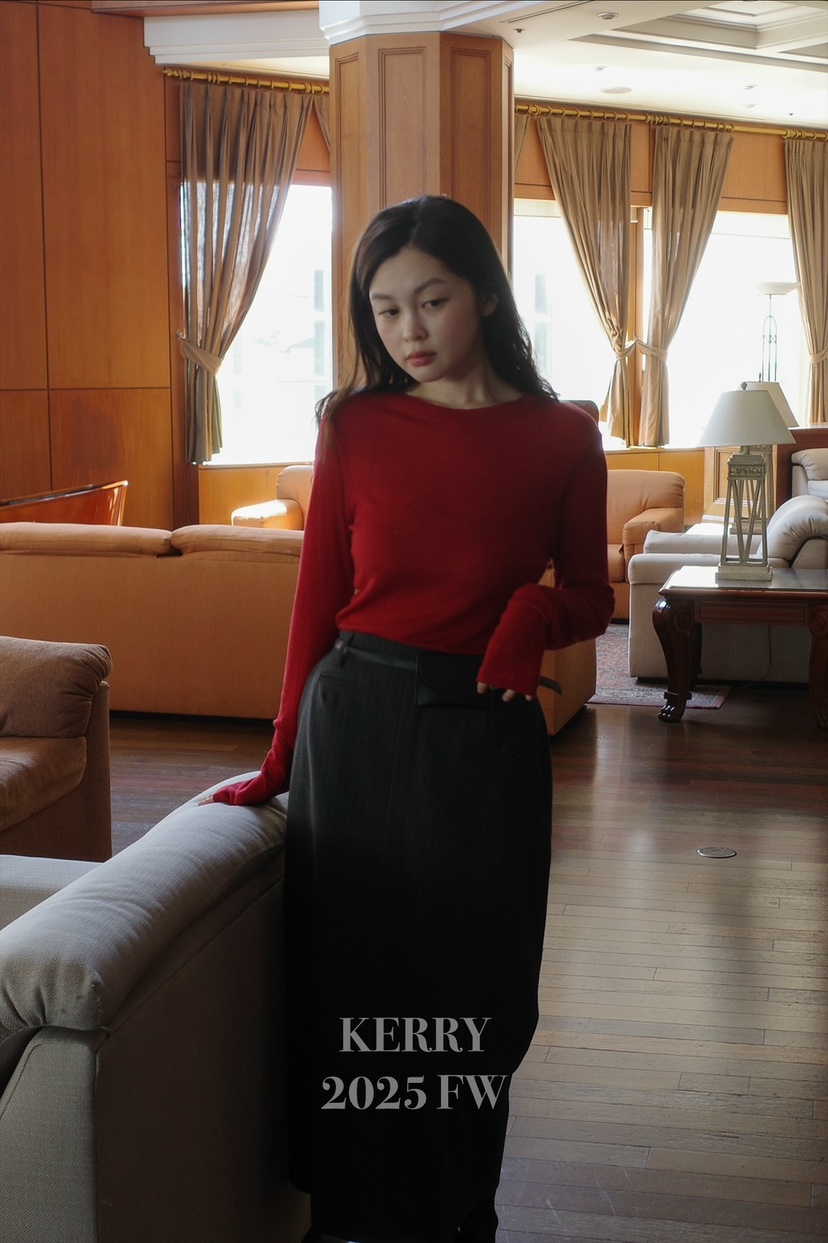 KERRY韓國直郵㊣女士新品時尚25秋冬職業休閑長袖T恤天絲寬松KERRY長袖T恤