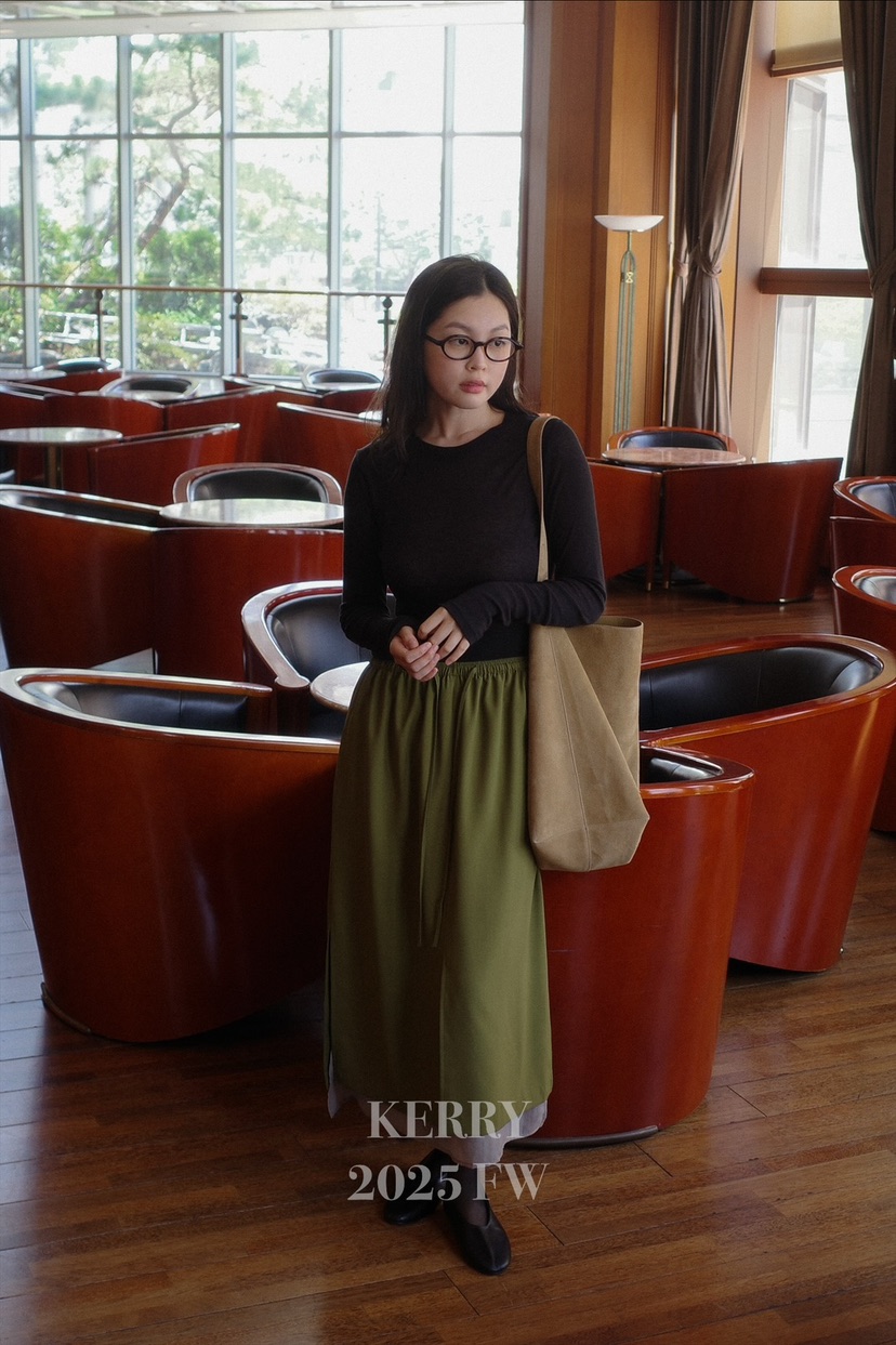 KERRY韓國直郵㊣女士新品時尚25秋冬職業休閑長袖T恤天絲寬松KERRY長袖T恤