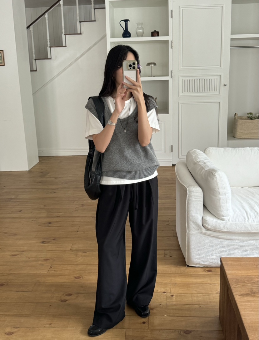 TIZZI韓國代購㊣女裝新品人氣職業時尚真品25秋冬休閑休閑褲TIZZI休閑褲