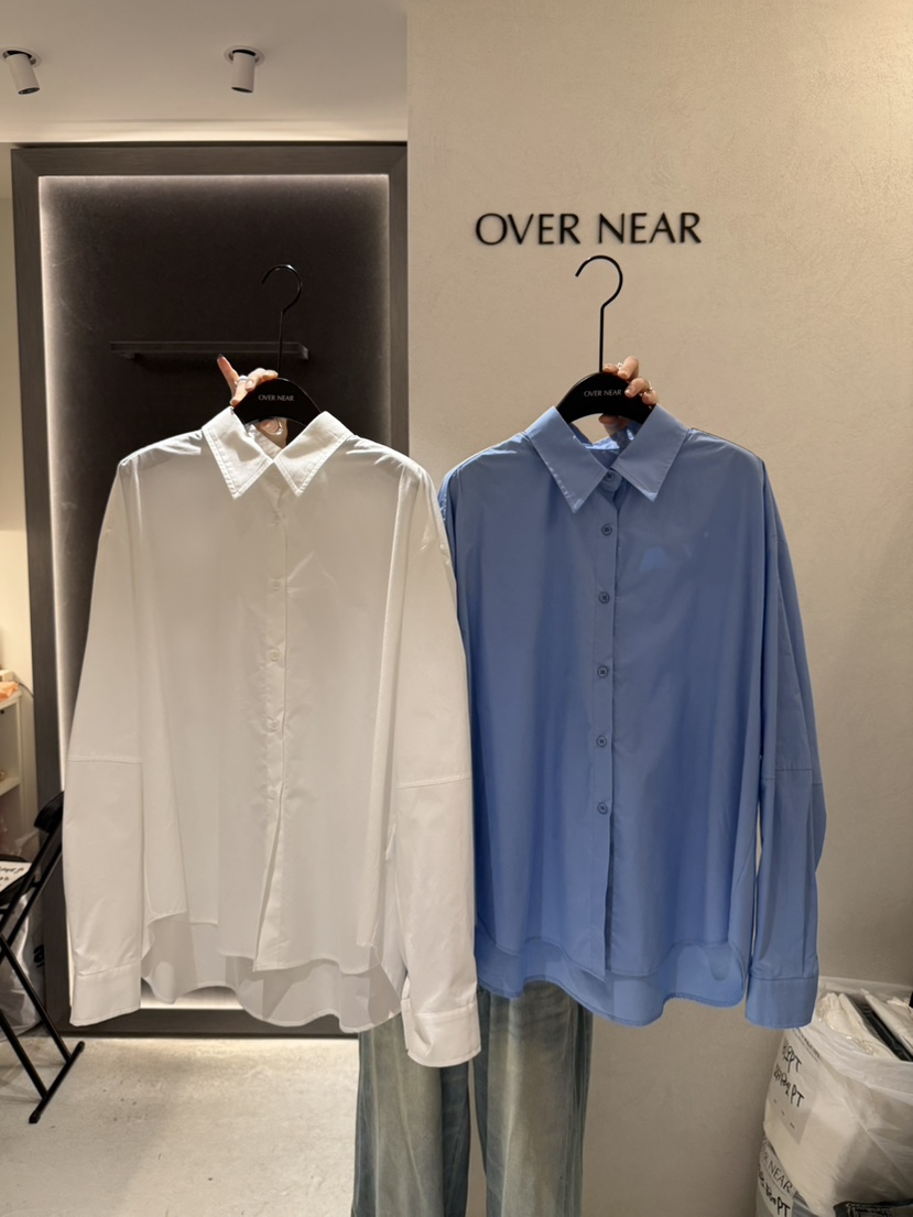 OVER NEAR東大門㊣實拍女士新款職業推薦休閑人氣襯衫蕾絲衫OVER NEAR襯衫/蕾絲衫