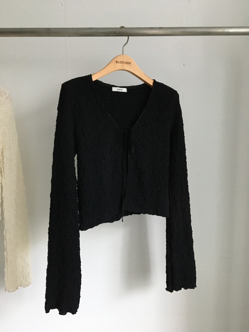 BLEECKER東大門㊣實拍女裝新品職業襯衫蕾絲衫荷葉邊蝴蝶結開衫BLEECKER襯衫/蕾絲衫圖色2