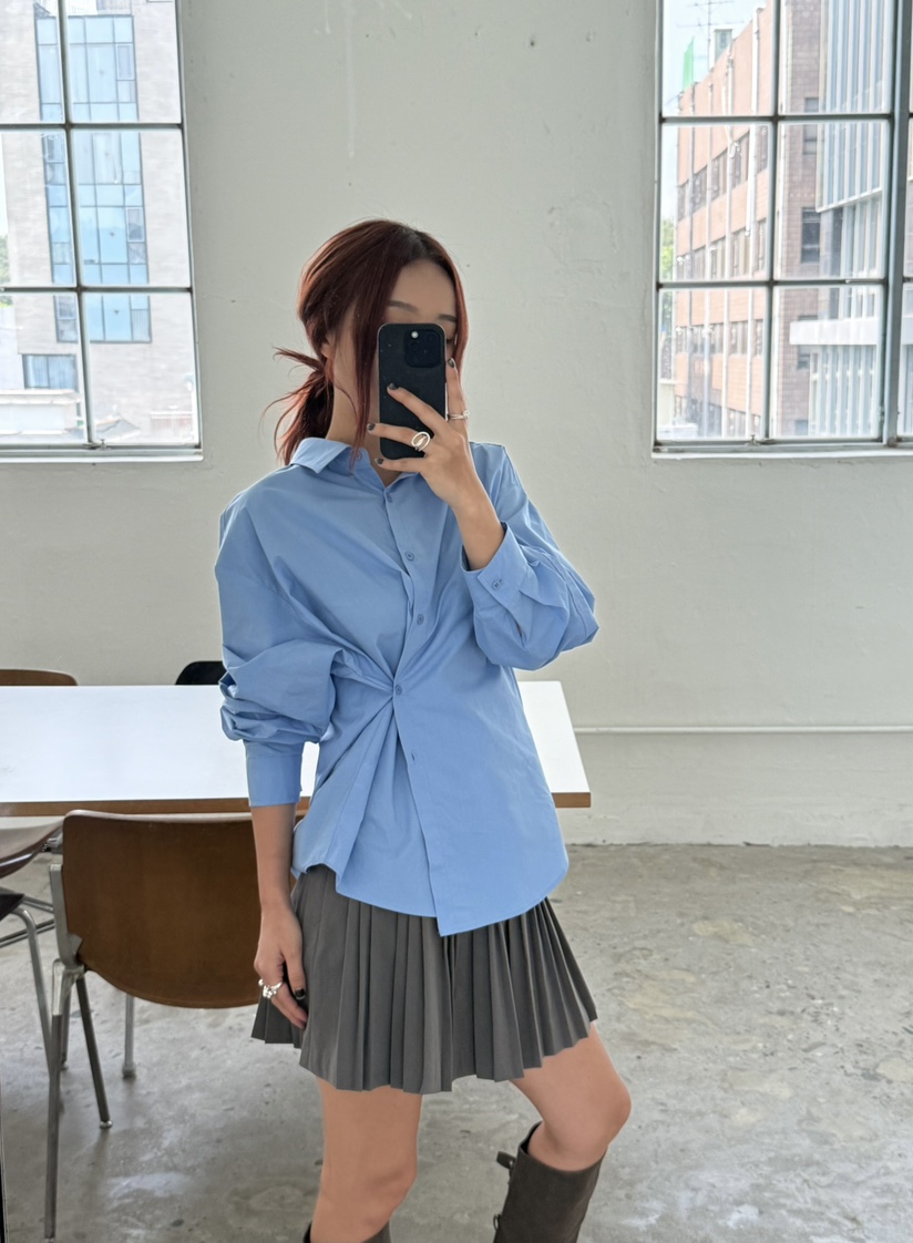OVER NEAR東大門㊣代購女裝新款休閑推薦時尚短裙不含腰帶OVER NEAR短裙