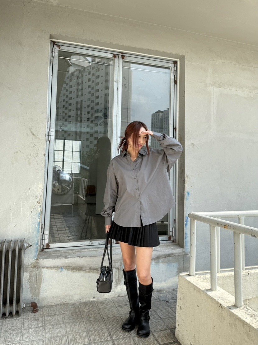 OVER NEAR東大門㊣代購女裝新款休閑推薦時尚短裙不含腰帶OVER NEAR短裙