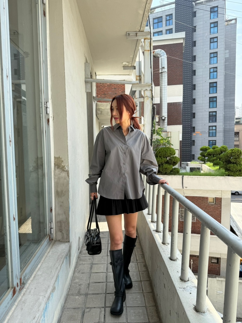 OVER NEAR東大門㊣代購女裝新款休閑推薦時尚短裙不含腰帶OVER NEAR短裙