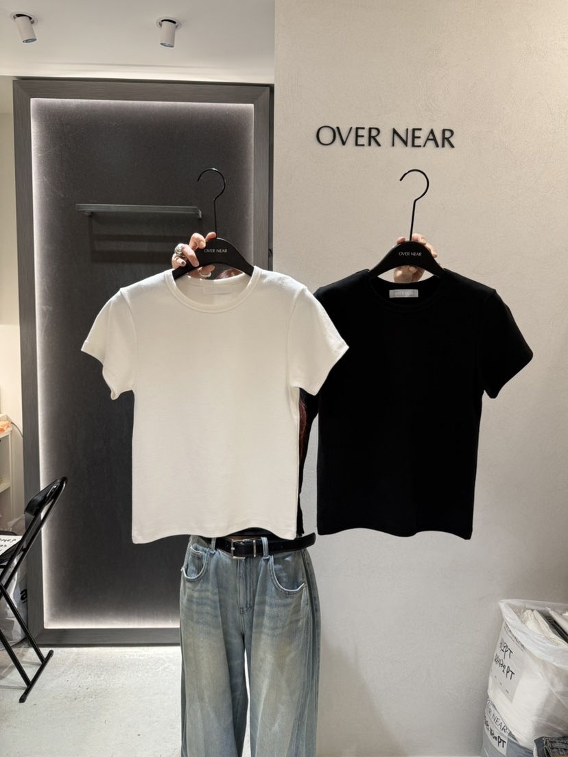 OVER NEAR東大門㊣實拍女裝新品25秋冬休閑職業熱賣時尚T恤OVER NEART恤