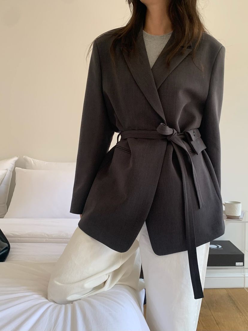 BLEECKER韓國直郵㊣女裝新品推薦休閑時尚25秋冬夾克含腰帶BLEECKER夾克