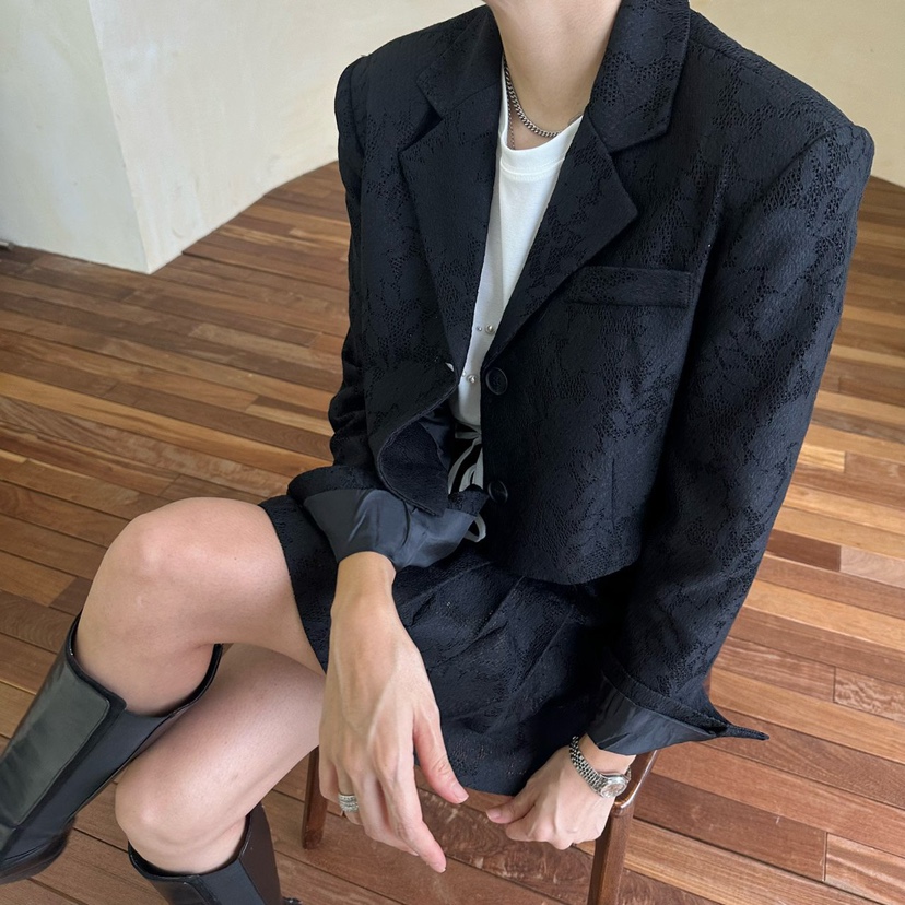 SOUIT韓國代購㊣女裝新款真品25秋冬推薦時尚熱賣人氣職業夾克SOUIT by mabel-L夾克