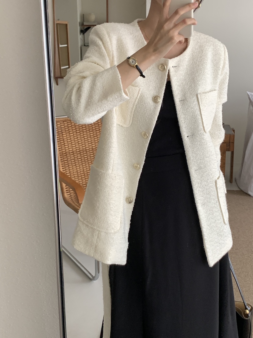 FRILL-T東大門㊣直郵女裝新品推薦人氣休閑夾克粗花呢腰帶FRILL-T夾克