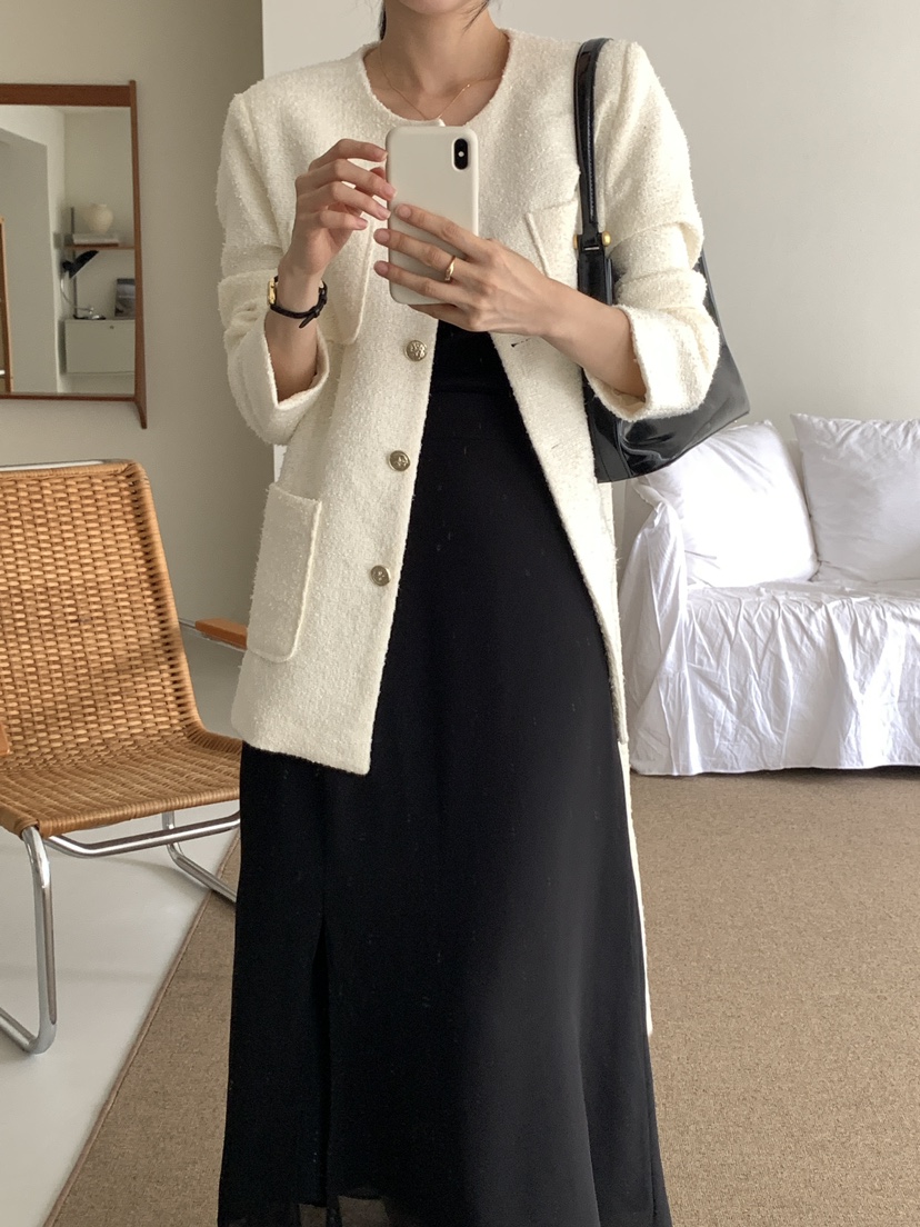 FRILL-T東大門㊣直郵女裝新品推薦人氣休閑夾克粗花呢腰帶FRILL-T夾克